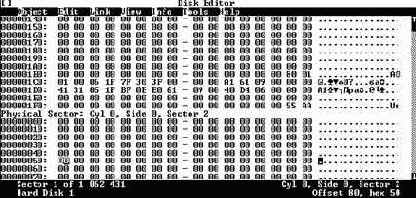 Проверка таблицы разделов при помощи программы DISKEDIT.EXE